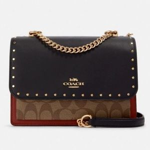 COACH Klare Crossbody in signature canvas with rivots. NEW